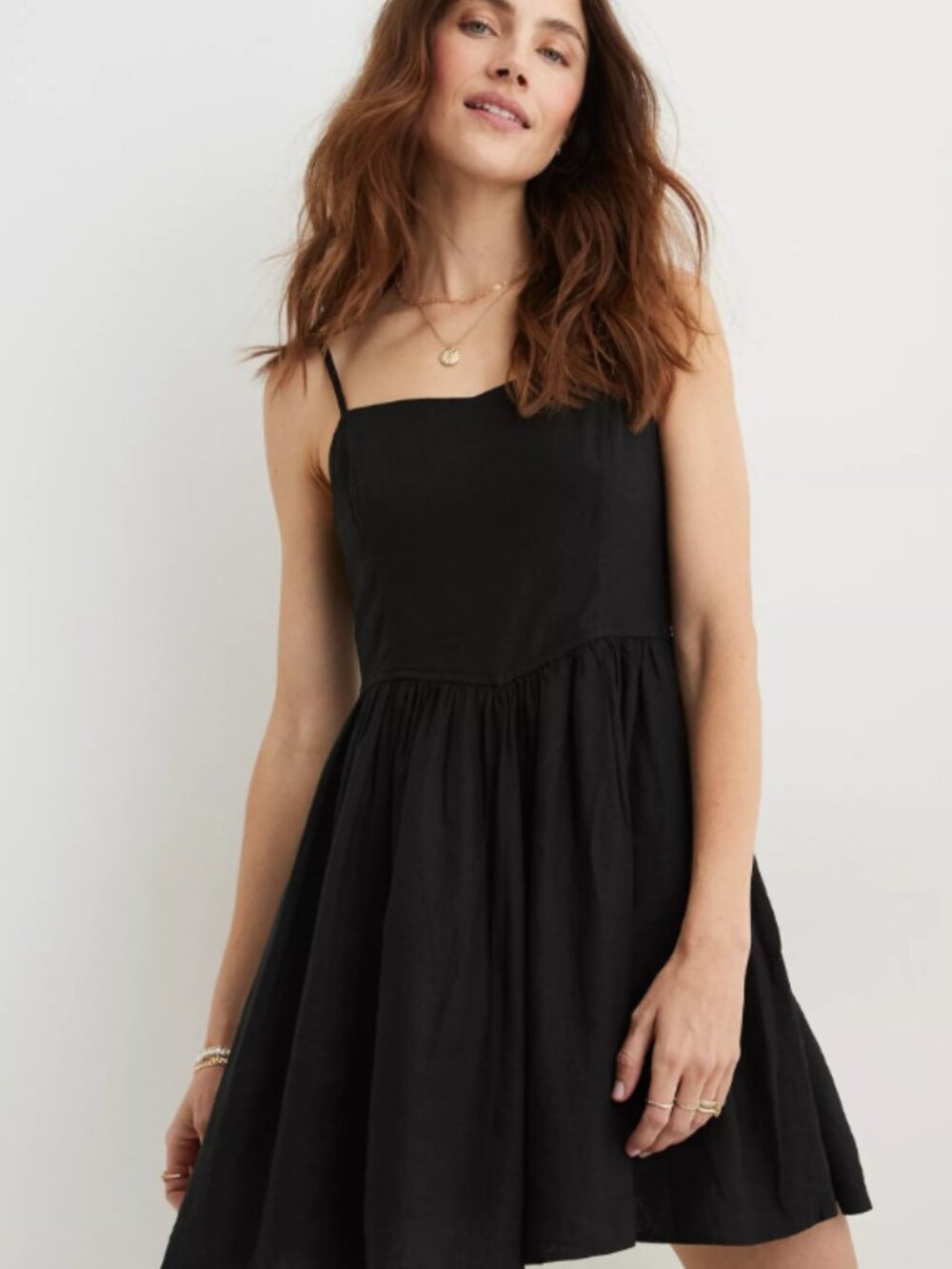Atmosphere Cotton Viscose Black Mini Dress Size M Whimsigoth Minimalist Grunge